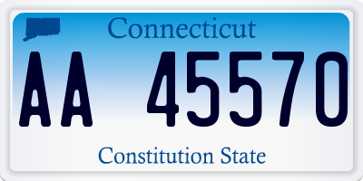 CT license plate AA45570