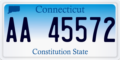 CT license plate AA45572