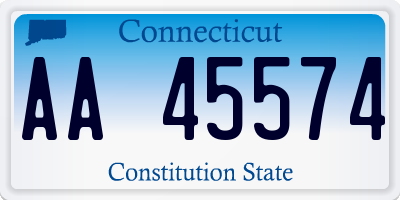 CT license plate AA45574