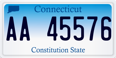 CT license plate AA45576