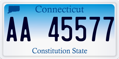 CT license plate AA45577