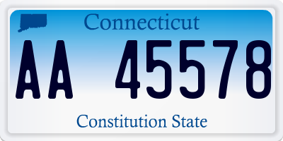 CT license plate AA45578