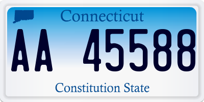 CT license plate AA45588