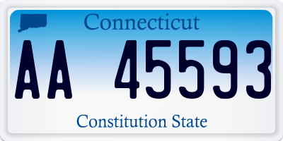 CT license plate AA45593