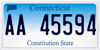 CT license plate AA45594