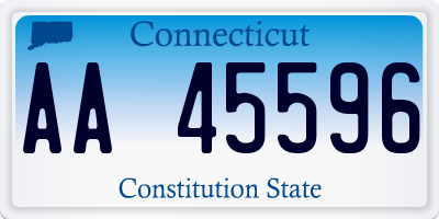 CT license plate AA45596