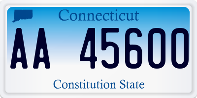 CT license plate AA45600