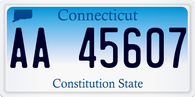 CT license plate AA45607