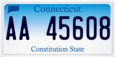 CT license plate AA45608