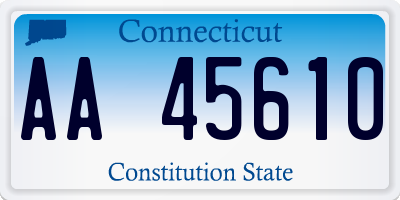 CT license plate AA45610