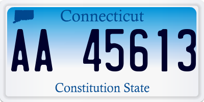 CT license plate AA45613