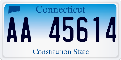 CT license plate AA45614