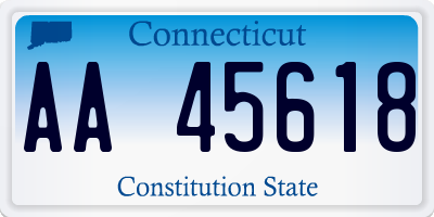 CT license plate AA45618