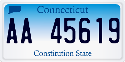 CT license plate AA45619