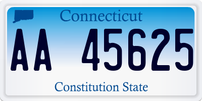 CT license plate AA45625