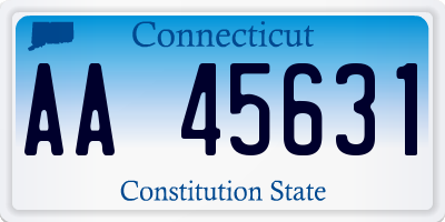 CT license plate AA45631