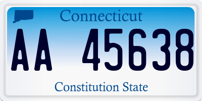 CT license plate AA45638