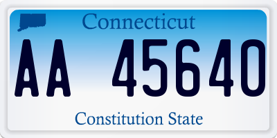 CT license plate AA45640