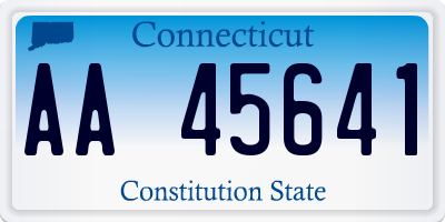 CT license plate AA45641