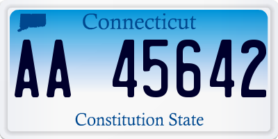 CT license plate AA45642