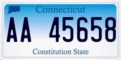CT license plate AA45658