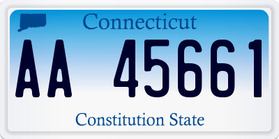 CT license plate AA45661
