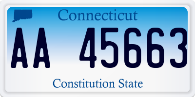 CT license plate AA45663