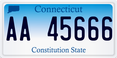 CT license plate AA45666