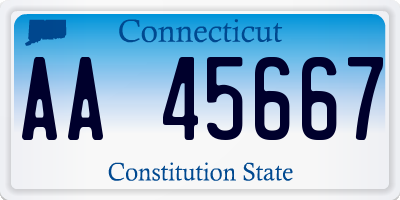 CT license plate AA45667