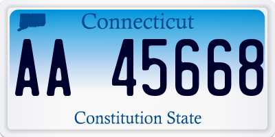 CT license plate AA45668