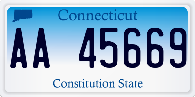 CT license plate AA45669