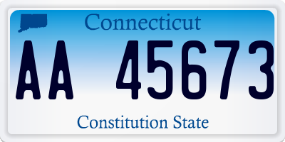 CT license plate AA45673