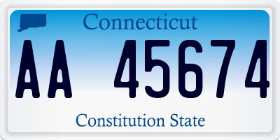 CT license plate AA45674