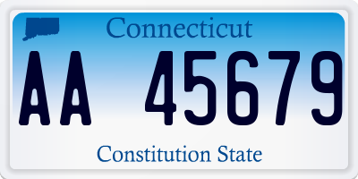 CT license plate AA45679