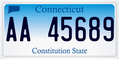 CT license plate AA45689