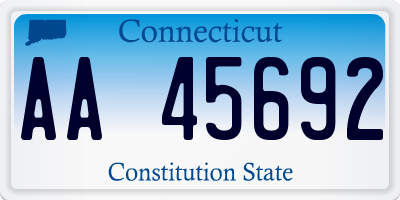 CT license plate AA45692