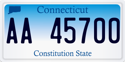CT license plate AA45700