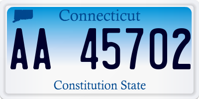 CT license plate AA45702