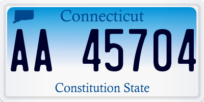 CT license plate AA45704