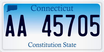 CT license plate AA45705