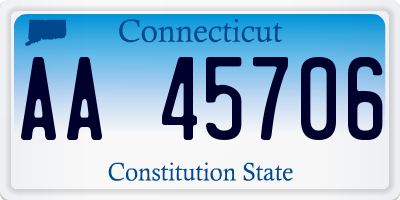 CT license plate AA45706