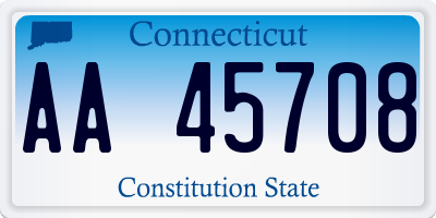 CT license plate AA45708