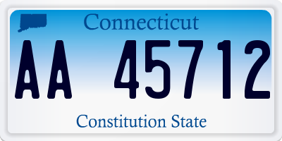 CT license plate AA45712