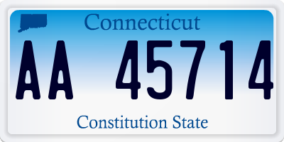 CT license plate AA45714