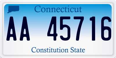 CT license plate AA45716