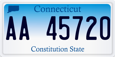 CT license plate AA45720