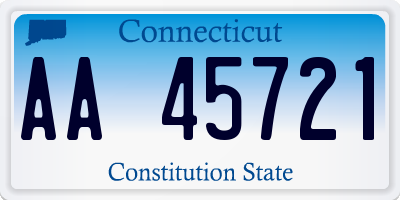 CT license plate AA45721