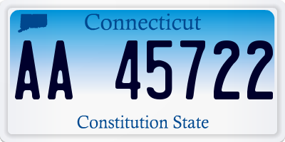 CT license plate AA45722