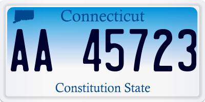 CT license plate AA45723