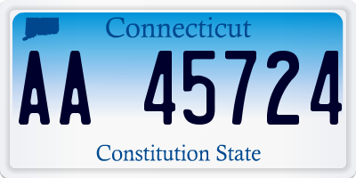 CT license plate AA45724